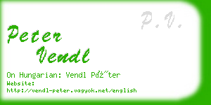 peter vendl business card